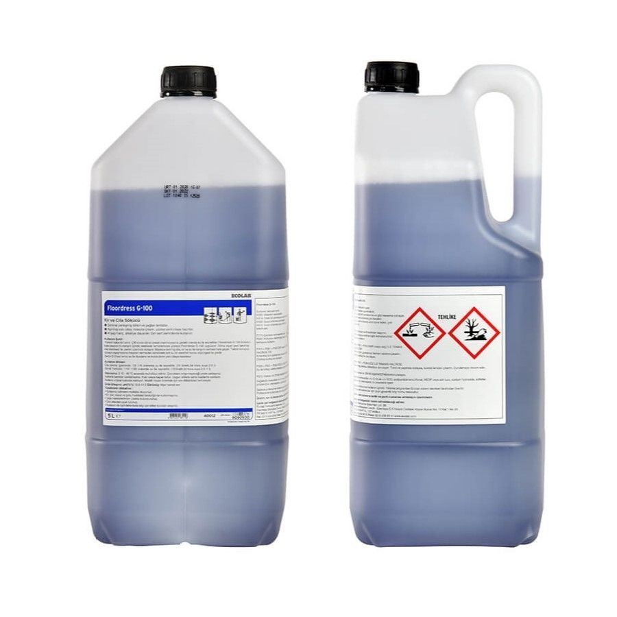 Ecolab Floordress G-100 Kir ve Cila Sökücü 5 L Alkaliye Dayanıklı Zeminler (1 KOLİ 2 ADET)
