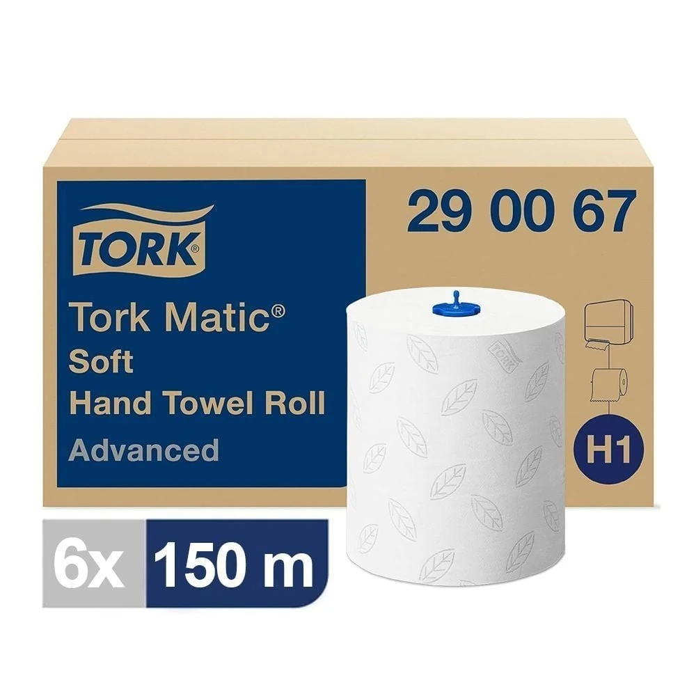Tork Matic® Yumuşak Hareketli El Havlusu 2 Katlı Gelişmiş H1 BEYAZ (1 Rulo 150 Metre-Koli İçi 6 Rulo)